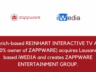 Zurich based REINHART INTERACTIVE TV AG 100 owner of ZAPPWARE acquires Lausanne based iWEDIA and creates ZAPPWARE ENTERTAINMENT GROUP.